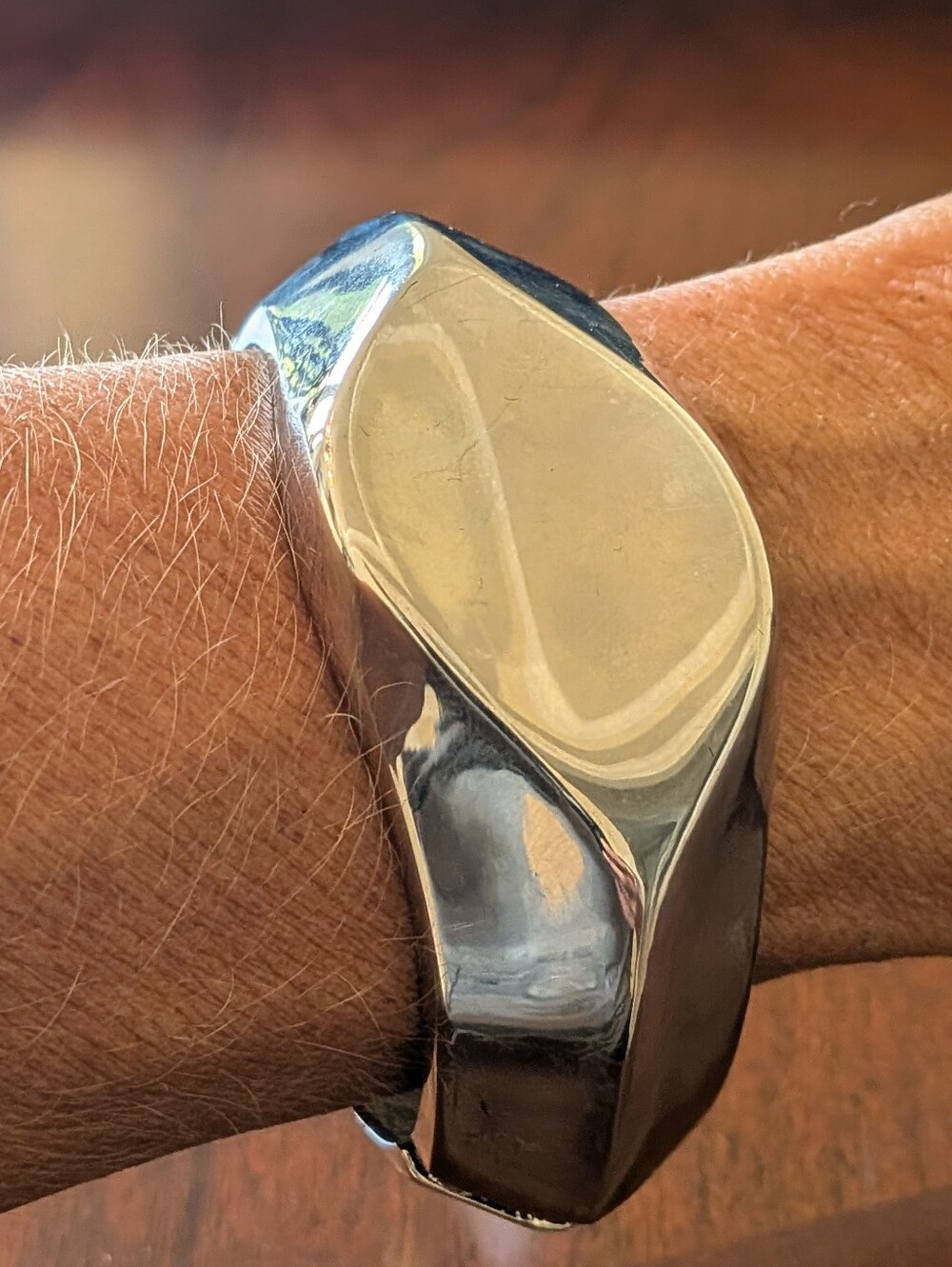 Silver Chunky Modern Style Bracelet